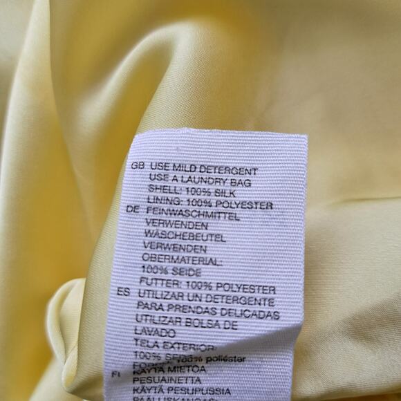 & Other Stories Floral Print Silk Mini Dress SIze 10 Yellow - Picture 14 of 14